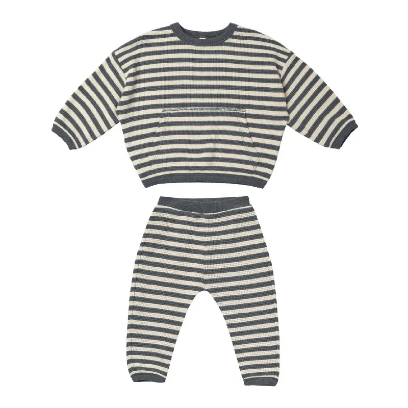  -Anti-slip claw protection raincoat FOR dogsQuincy Mae Navy Stripe Waffle Sweater + Pant Set