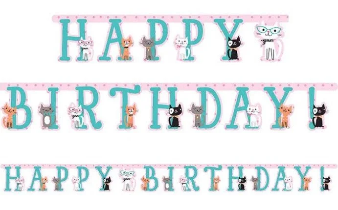  . **Ingredient-Related**  Purrfect Cat Birthday Party Letter Banner | 1ct