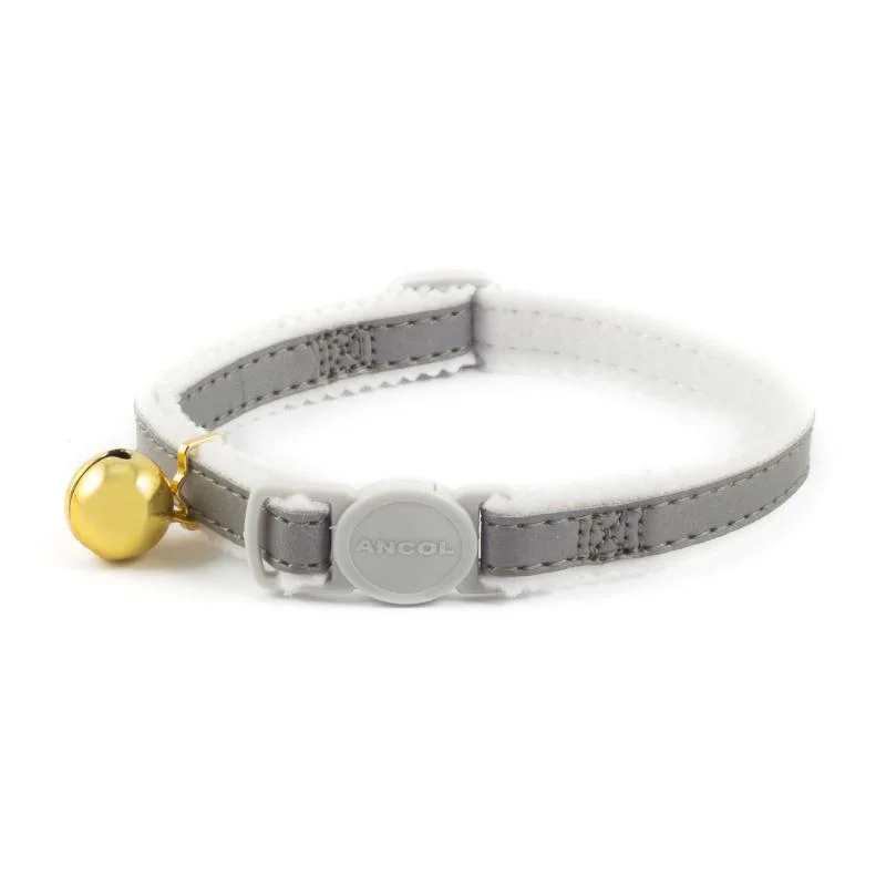 - Organic cotton dog bibsCat Collar Ancol Reflective Safety Buckle Grey