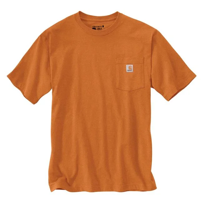 ---Loose Fit Heavyweight Short-Sleeve Pocket T-Shirt - Marmalade Heather