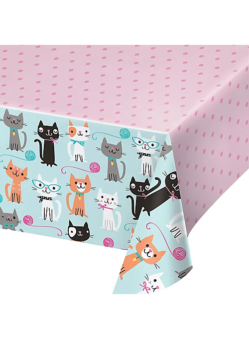 Cat FoodPurr-fect Cat Party Plastic Table Cover | 54" x 102"