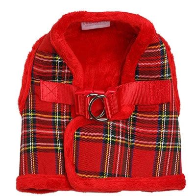 - Organic cotton dog bibsUrban Pup Faux Fur Lined Traditional Tartan Small Dog Vest Harness Red SALE