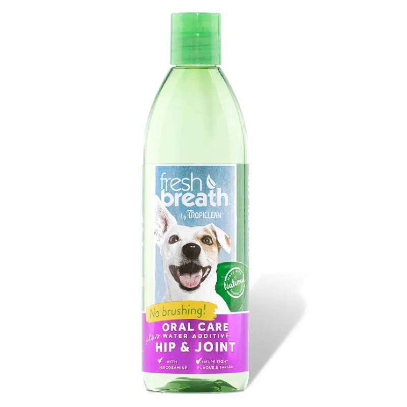 - Teething and chewing toys for puppiesTropiclean Fresh Breath Oral Dental Care Water Additive for Dogs PLUS Hip & Joint 473ml