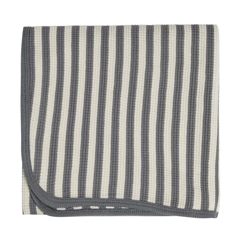 - Pet tear stain cleaning wipesQuincy Mae Navy Stripe Waffle Baby Blanket