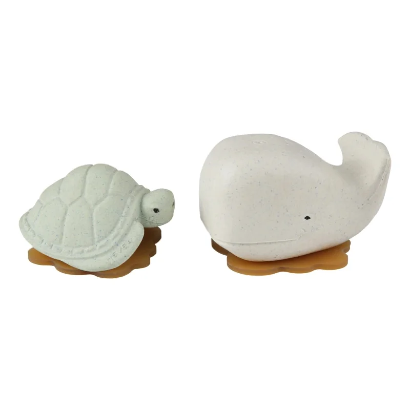 - Air box TSA certified check-inHevea Squeeze'n'splash Bath toys - Whale & Turtle - Frosty White - Sage