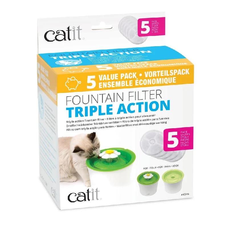 - Automatic temperature adjustment cat bedCatit Flower Fountain Triple Action Replacement Filters Pack of 5