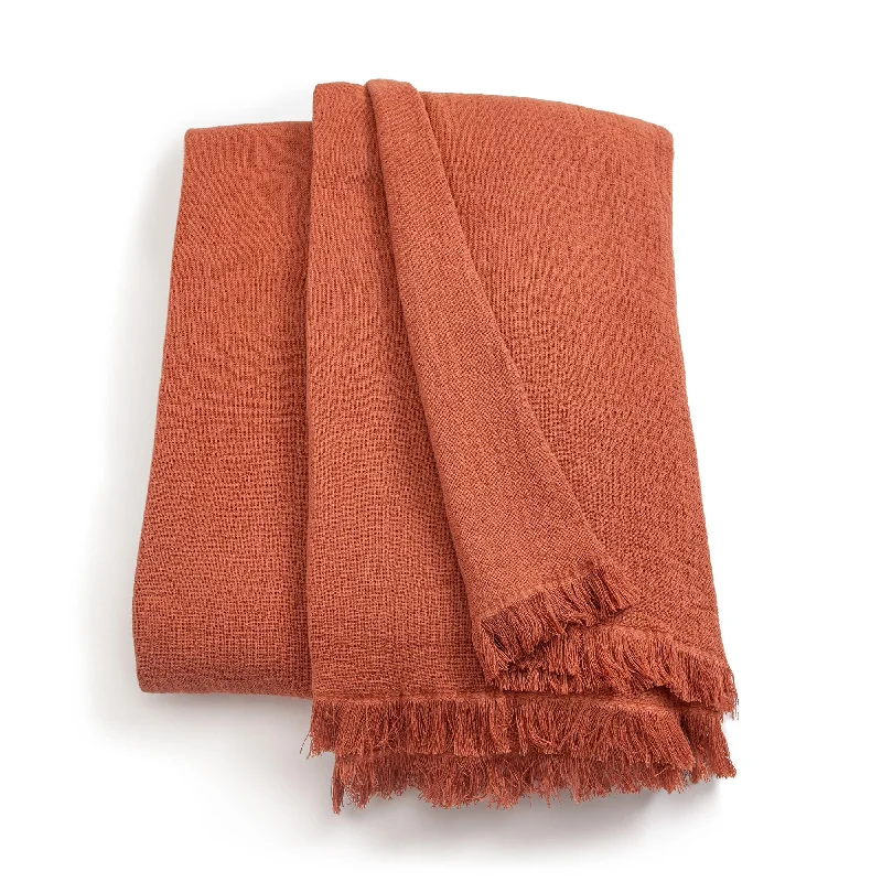 - Organic cotton dog bibsHabitat Cotton Plain Textured Throw Terracotta