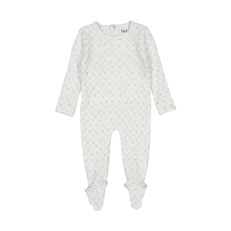 ---Ladida Layette Leaf Grid Footie