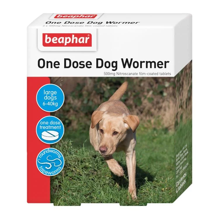 - Pet tear stain cleaning wipesBeaphar One Dose Dog Wormer (20-40kg)