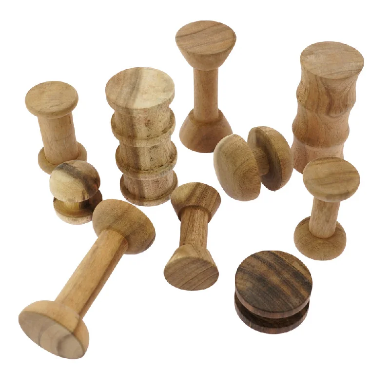 Pet ProductsPapoose Toys Wooden Spool Shape Set