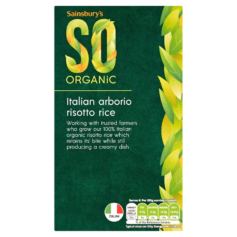 - Air box TSA certified check-inSainsbury's Arborio Risotto Rice, SO Organic 500g