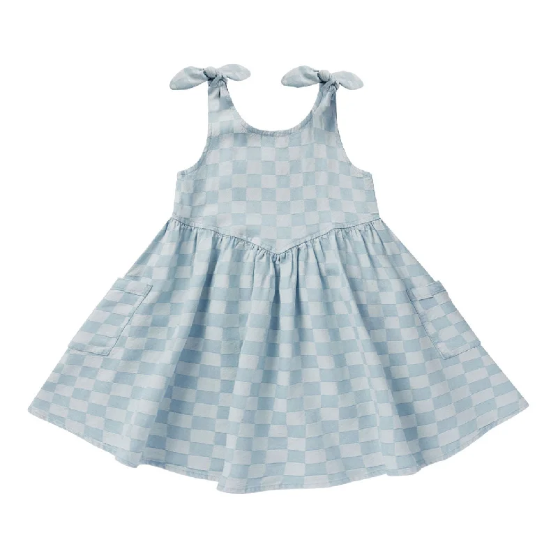 - Organic cotton dog bibsRylee and Cru Blue Summer Dress - Blue Check