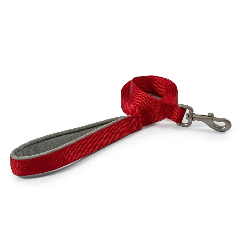 ---Ancol Viva Nylon Dog Lead with Neoprene Padded Handle Red 4 Sizes