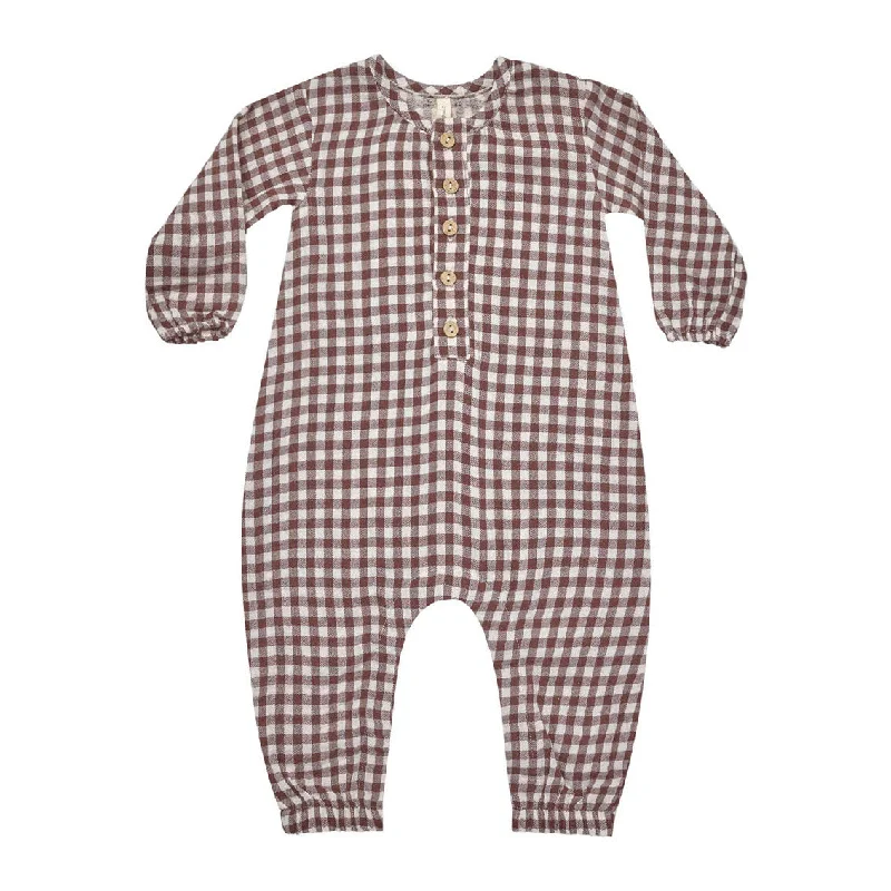 - Winter dog thick down jacketQuincy Mae Plum Gingham Woven Jumpsuit