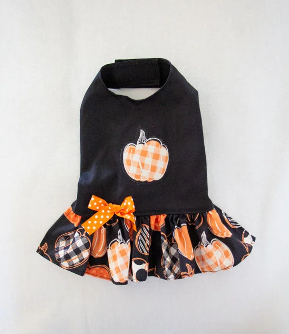 Dog clothesChecked Pumpkin Dress