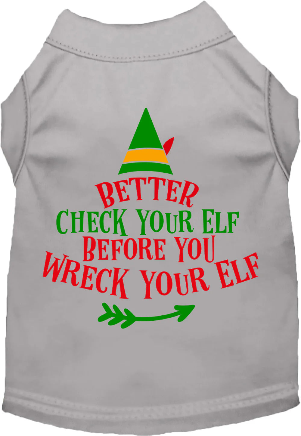 Pet holiday dress-up clothesCheck Your Elf Screen Print Shirt in Many Colors