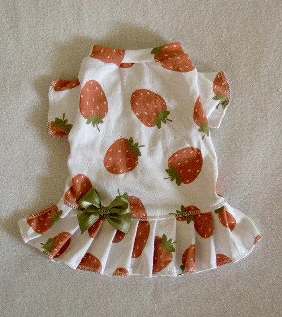 Pet Halloween clothesStrawberries T-Shirt Dress