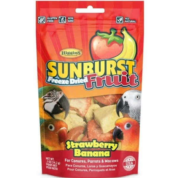    - Cat food for dental health  - Food for picky dogsSunburst Freeze Dried Strawberry Banana for Birds