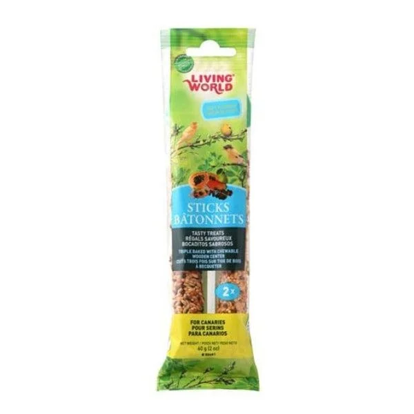    - High-fiber cat food   -Cost-effective dog foodLiving World Fruit Flavour Canary Treat Sticks