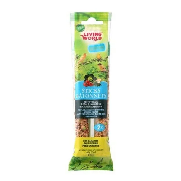    - Chicken flavor cat food   -High-fiber dog foodLiving World Vegetable Flavour Canary Treat Sticks